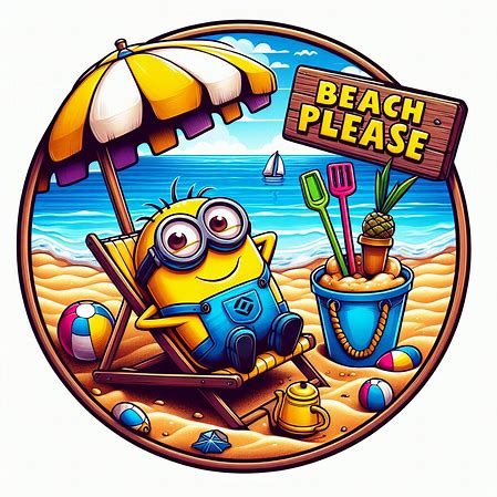 Minions, Minions Beach, Minions Beach Please, Minions Door Hanger Door ...