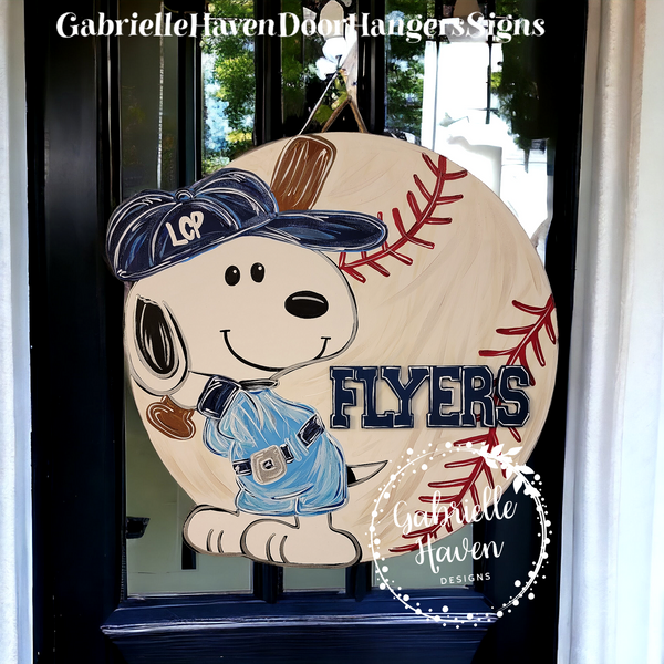 Loyola College Prep (LCP) Snoopy Flyers Baseball with 3D personalization (any team available)