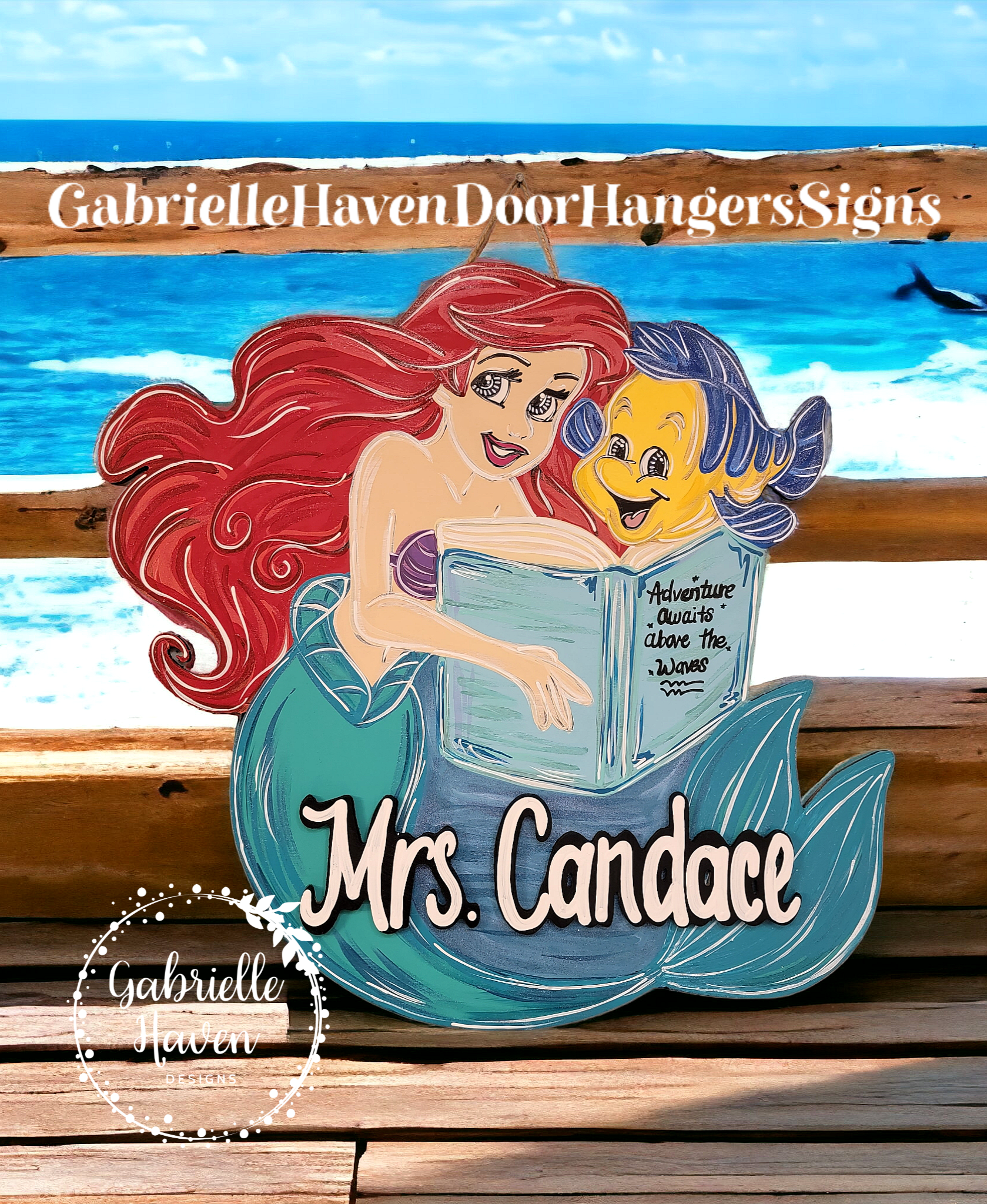 Ariel Little Mermaid Teacher Sign