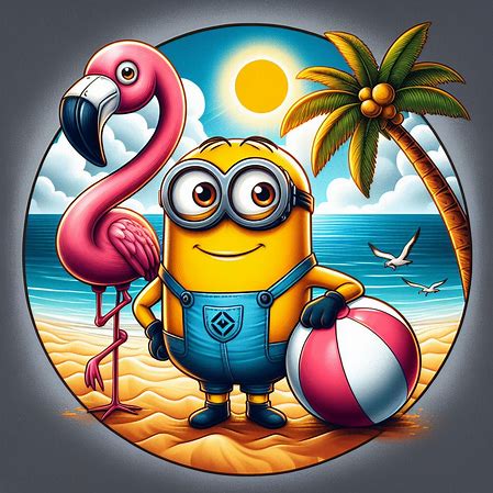 Beach Minion with Flamingo, 22"