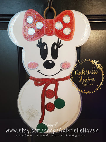 Snowman Minnie Door Hanger