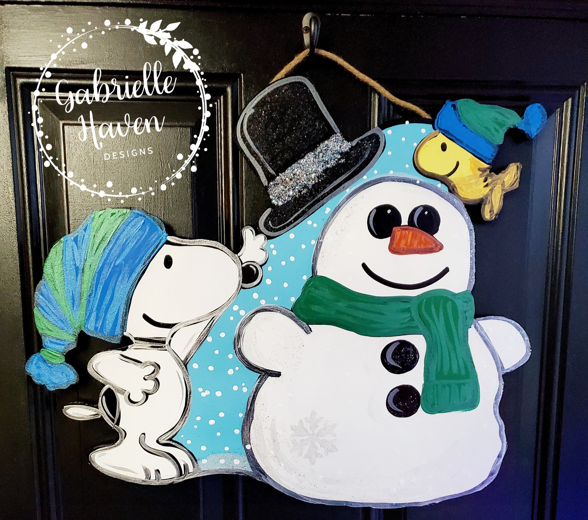 Snoopy Door Hanger, Winter Door Hanger