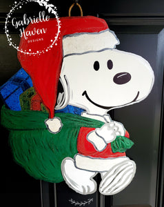 Christmas Door Hanger, Snoopy Door Hanger