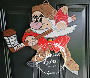 Grumpy Door Hanger, Dwarf Door Hanger, Snow White and Seven Dwarfs, Hockey Door Hanger