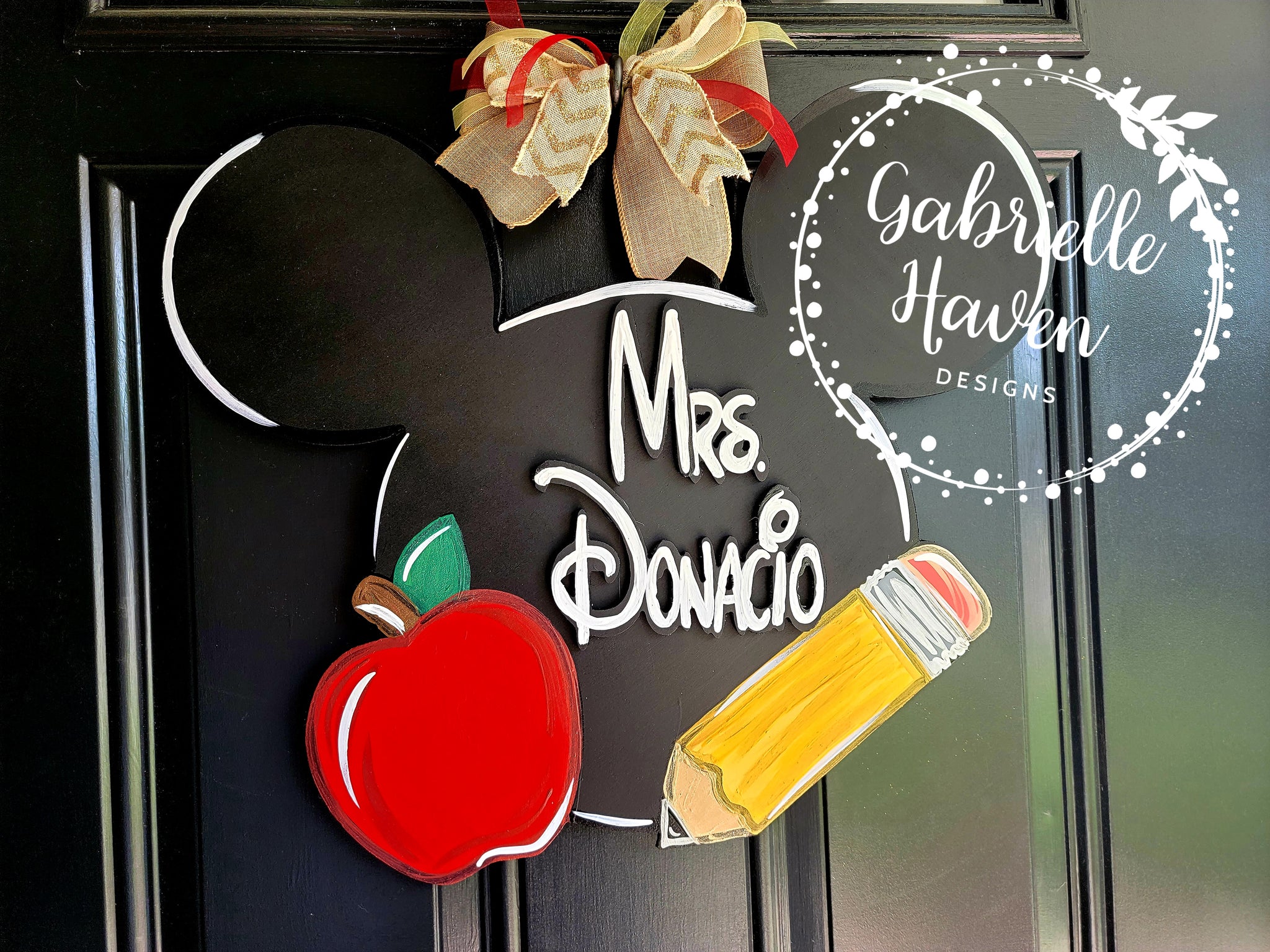 Teacher Door Hanger, Mickey Door Hanger, Classroom Sign Decor