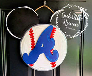 Mickey Mouse Ears Atlanta Braves Baseball