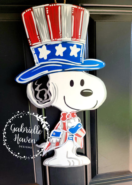 Snoopy Door Hanger, Patriotic Door Hanger