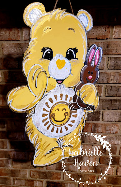 Care Bears Easter Yellow with Chocolate Bunny