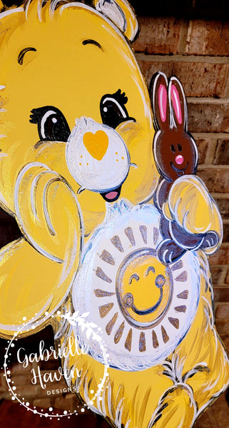 Care Bears Easter Yellow with Chocolate Bunny