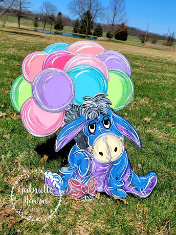 Eeyore Balloons Door Hanger or Yard Sign