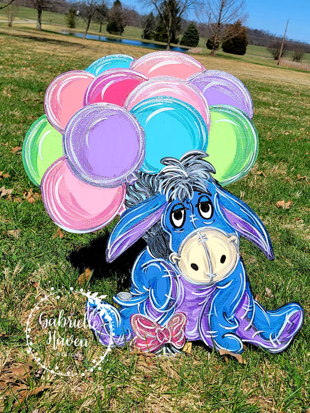 Eeyore Balloons Door Hanger or Yard Sign