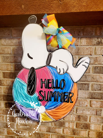 Tropical Snoopy Summer Door Hanger