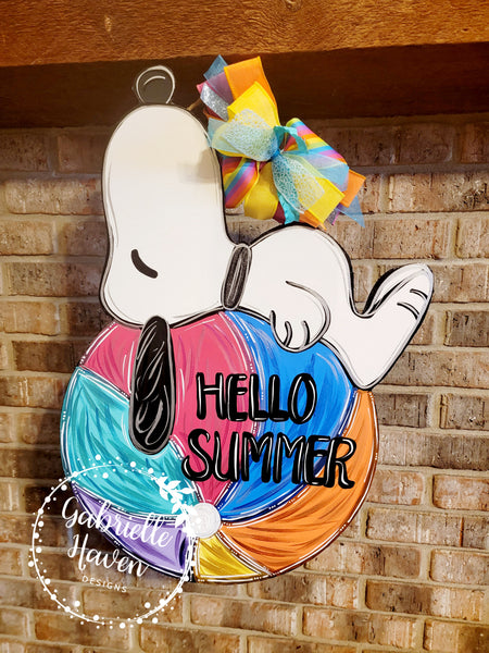 Tropical Snoopy Summer Door Hanger