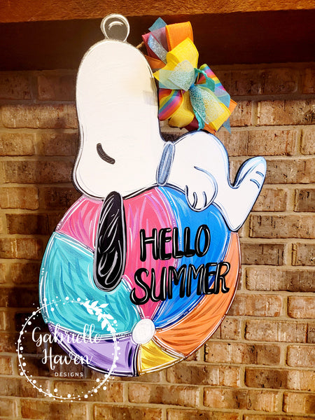 Tropical Snoopy Summer Door Hanger