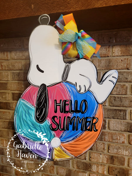 Tropical Snoopy Summer Door Hanger