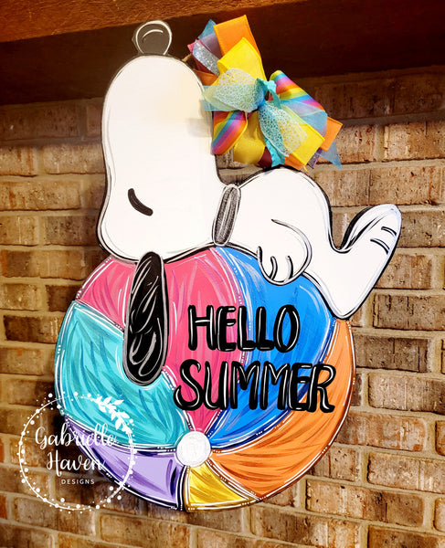 Tropical Snoopy Summer Door Hanger