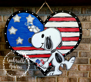 Patriotic Door Hanger, Snoopy Door Hanger