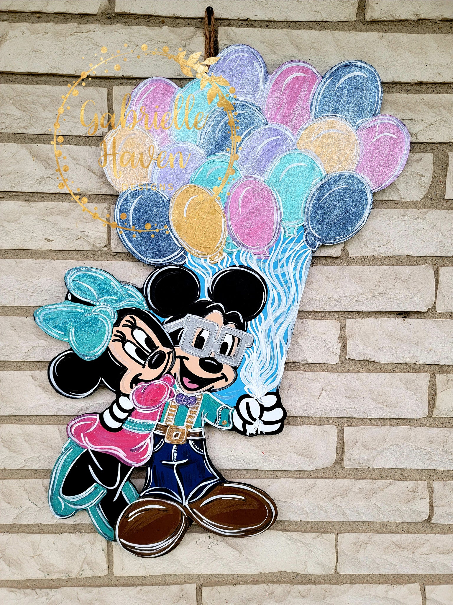 Pixar UP Inspired Mickey Minnie Door Hanger