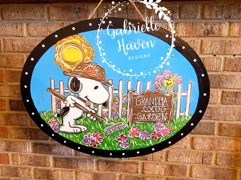 Snoopy Door Hanger, Garden Sign