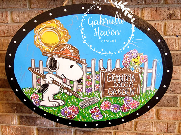 Snoopy Door Hanger, Garden Sign