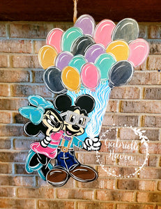Up Inspired Door Hanger, Mickey and Minnie