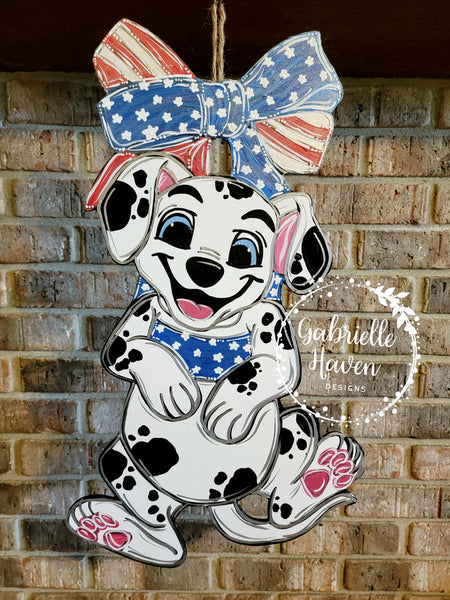 101 Dalmatians Patriotic Bow