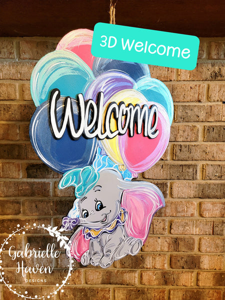 Dumbo Door Hanger, Hospital Door Hanger, Rainbow Baby Door Hanger, Welcome Sign, Disney Door Hanger, Balloons Door Hanger, Happy Birthday Door Hanger