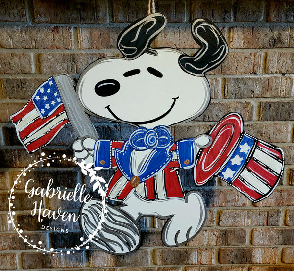 Snoopy Door Hanger, Peanuts Door Hanger, Patriotic Door Hanger, Uncle Sam