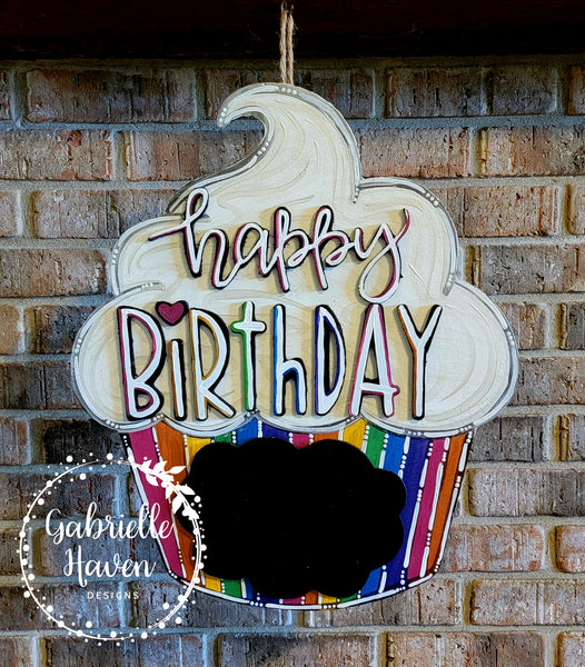 Happy Birthday Sign, Birthday Door Hanger, Birthday Party Sign