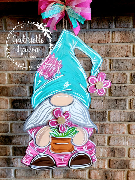 3D Flower Gnome, Pinks & Aquas