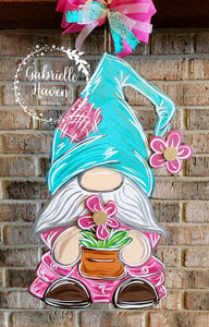 3D Flower Gnome, Pinks & Aquas