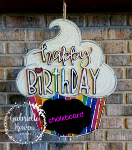 Happy Birthday Sign, Birthday Door Hanger, Birthday Party Sign