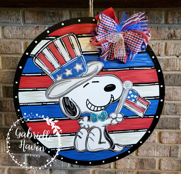 Patriotic Striped Snoopy Uncle Sam Hat