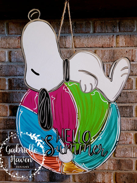 Snoopy Door Hanger, Summer Door Hanger, Beach Ball Door Hanger, Hello Summer