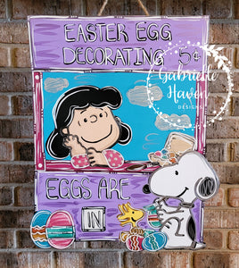 Easter Door Hanger, Snoopy Door Hanger, Spring Door Hanger, Lucy Booth, Snoopy Easter