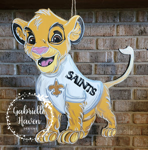 Simba Door Hanger, Saints Door Hanger, New Orleans, Wreath Sign, Disney Door Hanger