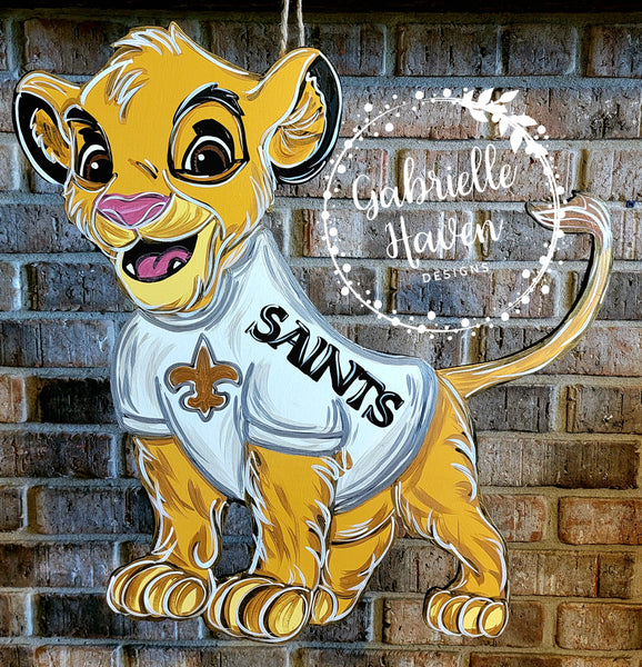 Simba Door Hanger, Saints Door Hanger, New Orleans, Wreath Sign, Disney Door Hanger