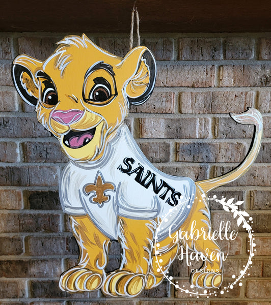 Simba Door Hanger, Saints Door Hanger, New Orleans, Wreath Sign, Disney Door Hanger