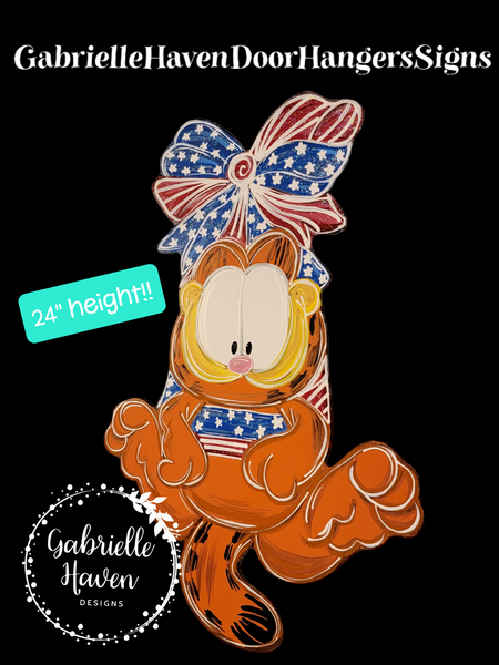 Garfield Patriotic Ribbon Bow