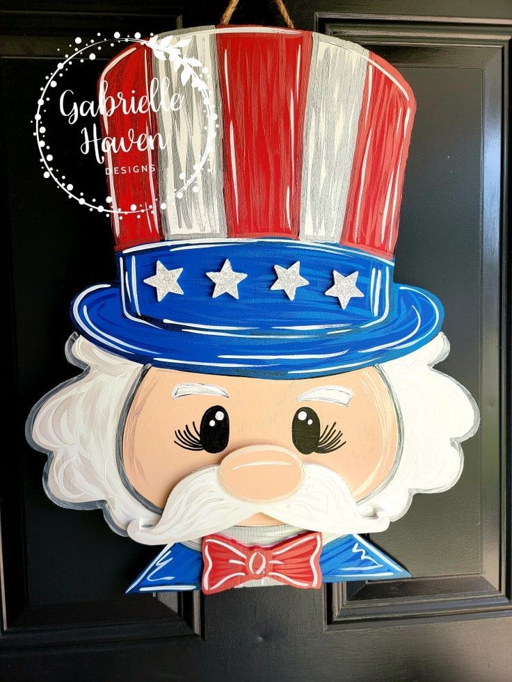 Uncle Sam, 3D Mustache, Stars and Bow Tie