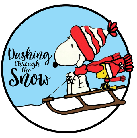 Snoopy Woodstock Winter Dashing through the Snow