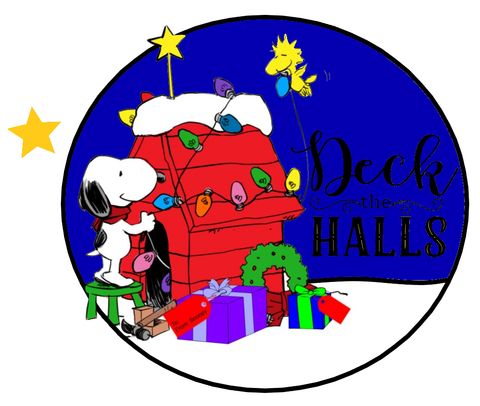 Snoopy Christmas Deck the Halls Doghouse