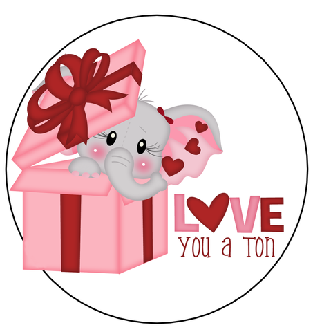 Valentine Elephant Love You a Ton