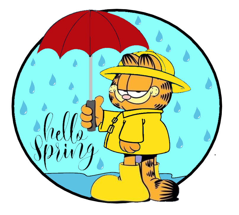 Garfield Hello Spring Raincoat & Umbrella