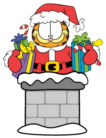 Garfield Santa in Chimney