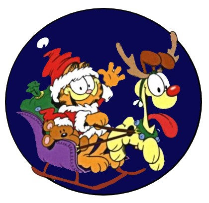 Garfield Santa Sleigh & Odie Rudolph