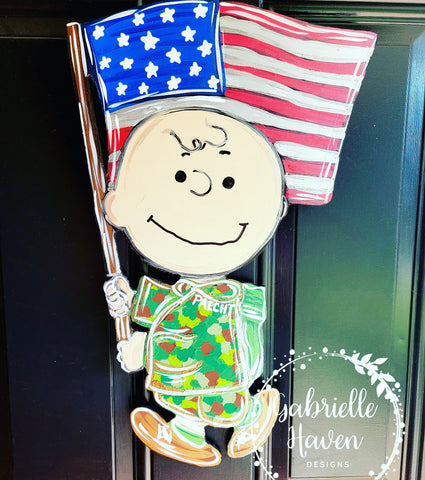 Patriotic Charlie Brown Door Hanger