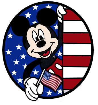 Patriotic Mickey Welcoming Flag