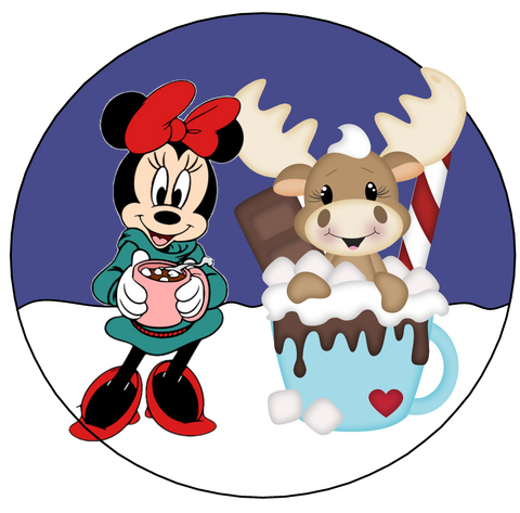 Winter Hot Cocoa Minnie with Moose