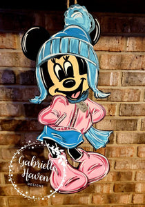 Winter Door Hanger, Minnie Inspired